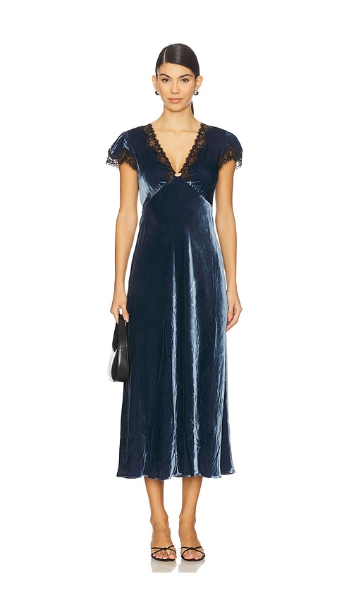 Rixo London Clarice Dress In Blue