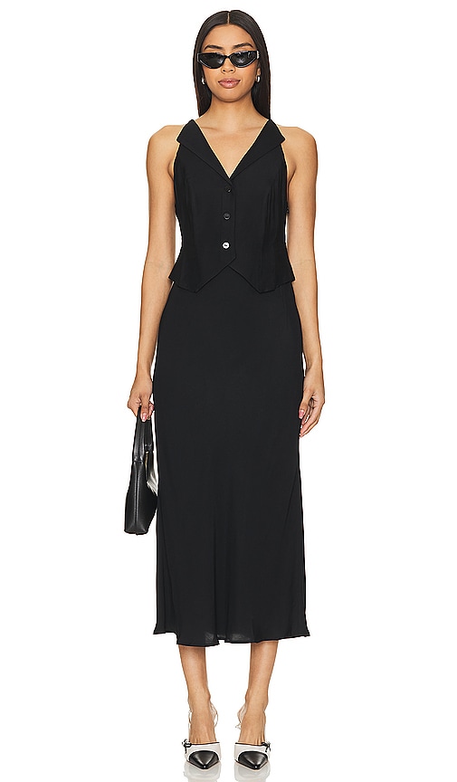 Shop Rixo London Kimmy Dress In 黑色