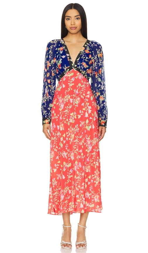 Shop Rixo London Ayla Dress In Water Blossom