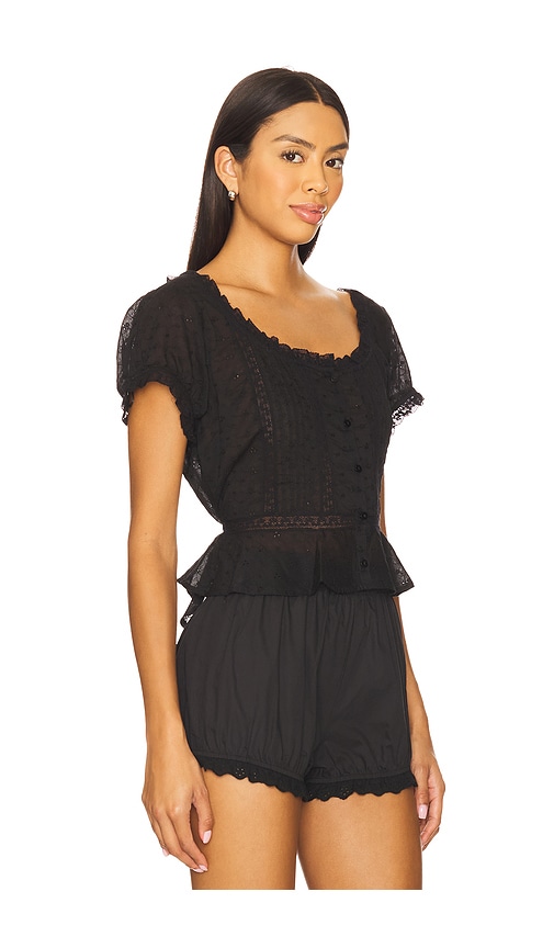 Rixo London Womens Black Sandi Lace Cotton-poplin Top In Black