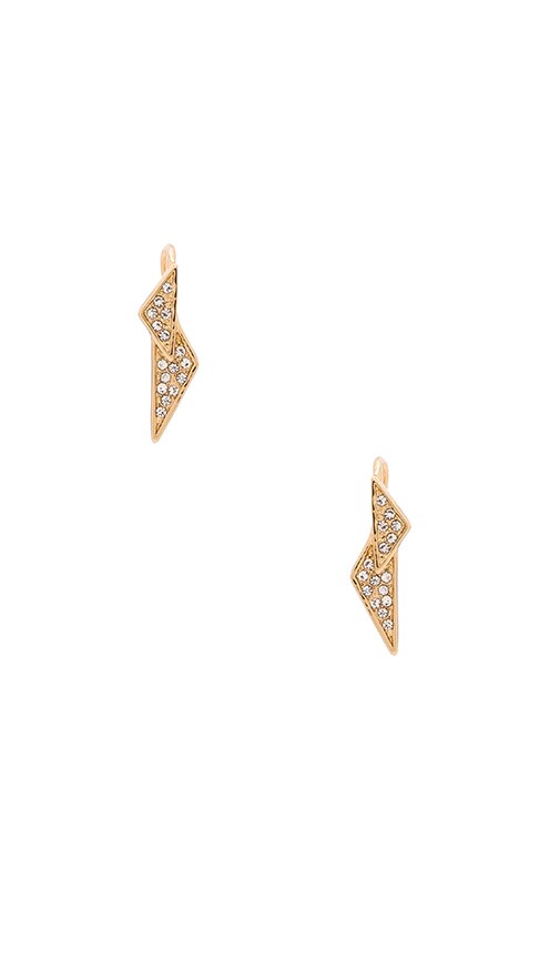 Rebecca Minkoff Double Triangle Earring in Gold & Crystal