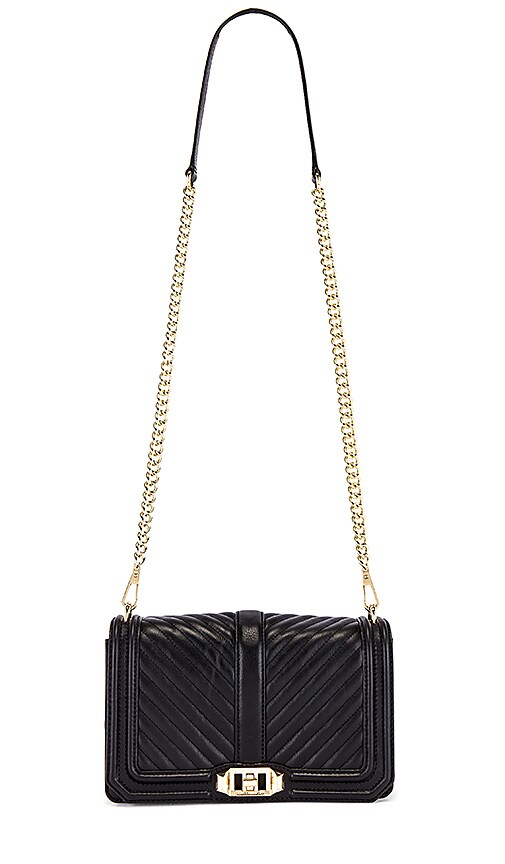 chevron quilted love crossbody black