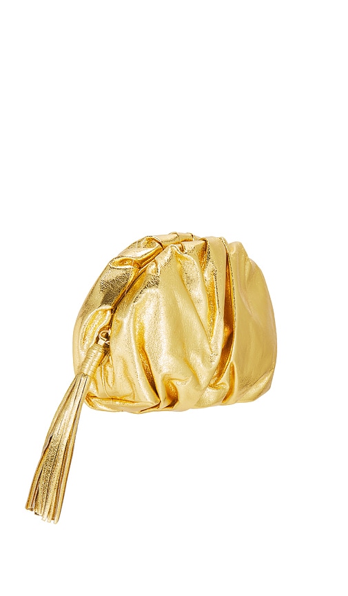  Rebecca Minkoff Clutch Ruched In Metallic Gold. 