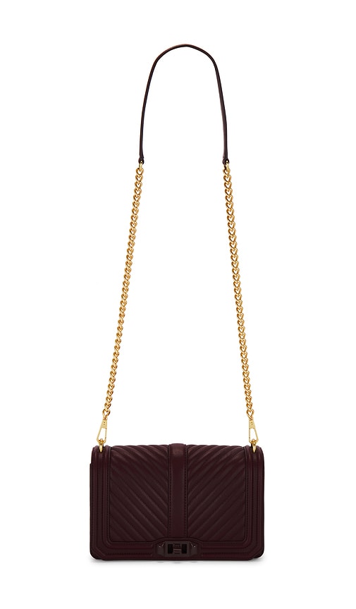 Shop Rebecca Minkoff Chevron Quilted Love Crossbody In Port