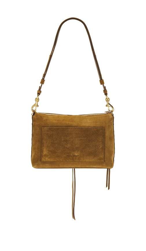 Shop Rebecca Minkoff Darren Top Zip Shoulder Bag In Honey