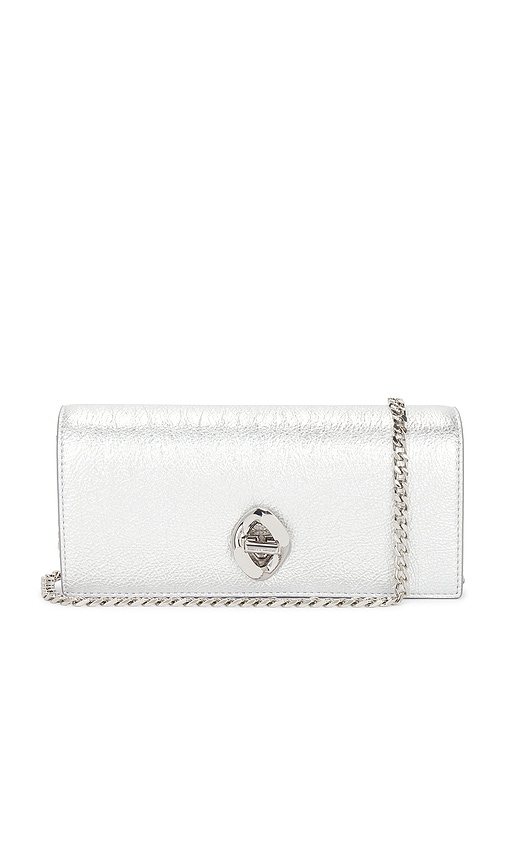 Shop Rebecca Minkoff G Wallet Crossbody In Metallic Silver