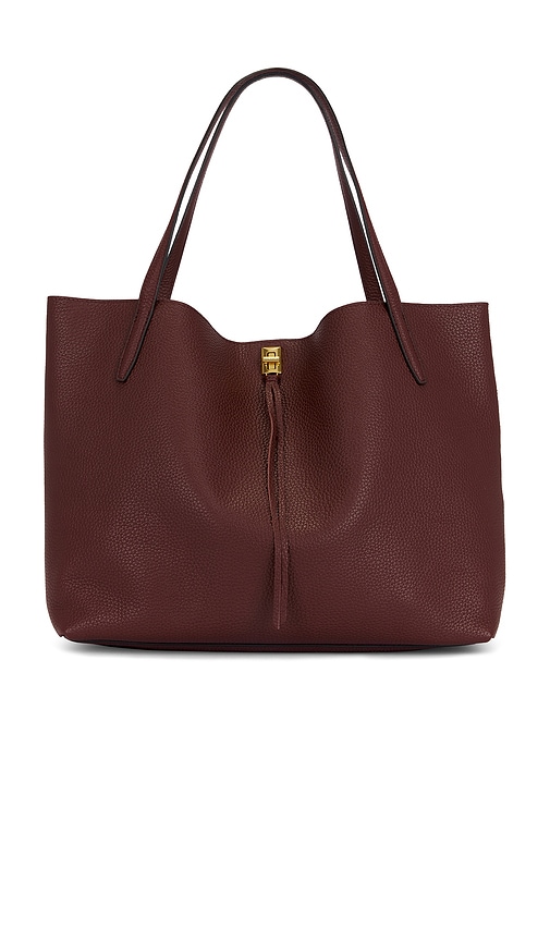 Darren Unlined Tote Bag in Burgundy.