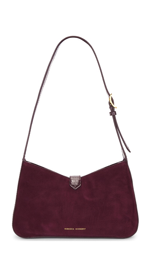 Rebecca Minkoff Small Megan Suede Shoulder Bag In Burgundy