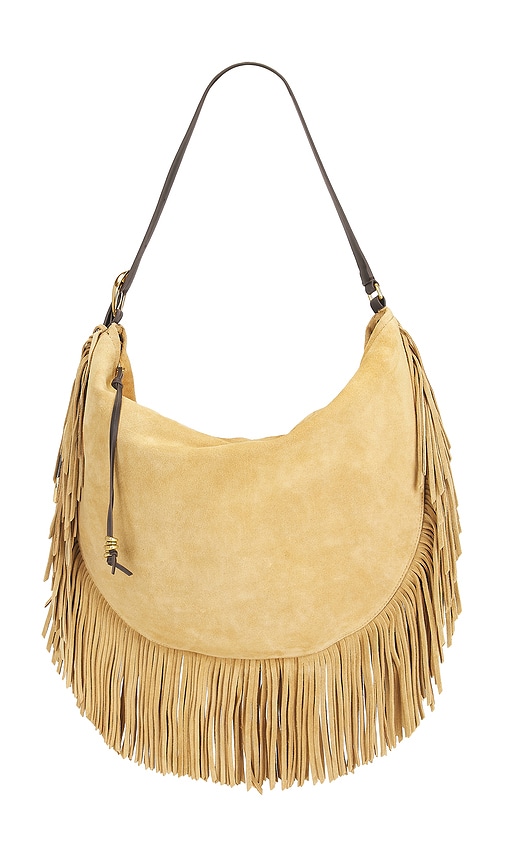Rebecca Minkoff Billie Fringe Hobo Bag in Brown.
