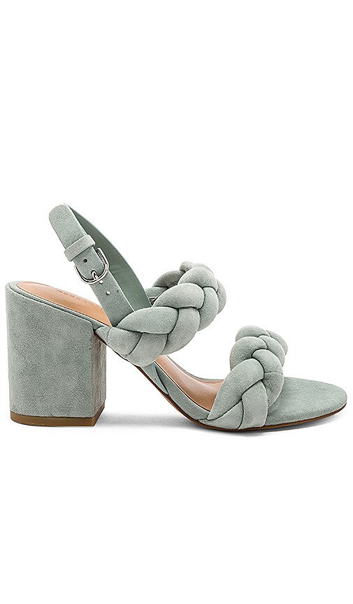 sage green block heels