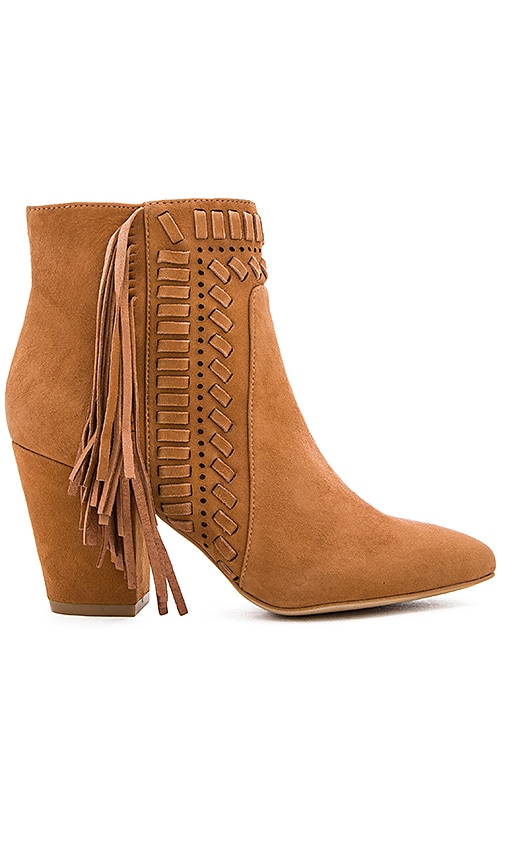 Rebecca Minkoff Ilan Bootie in Butterscotch Kid Suede | REVOLVE