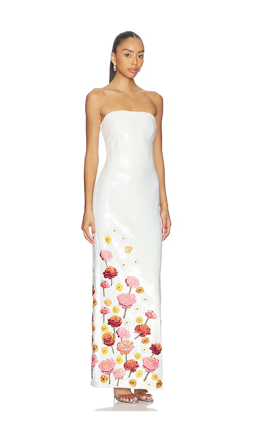  Afew Rahul Mishra Vestido Largo Con Corsé Y Lentejuelas En Color Blanco Talla L  (también En M, S, Xl, Xs). 
