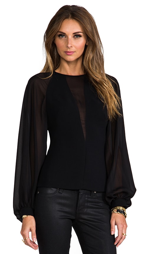 Robert Rodriguez Techno Crepe Illusion Top in Black | REVOLVE