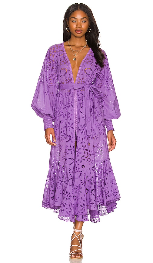 ROCOCO SAND Cape with Tie Up Belt in Violet | REVOLVE