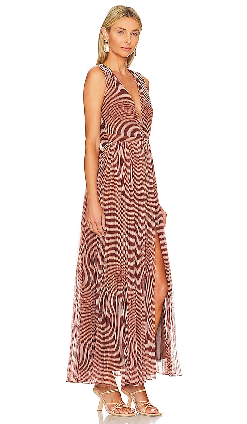 Shop Rococo Sand Maxi Dress In Brown Zebra Print