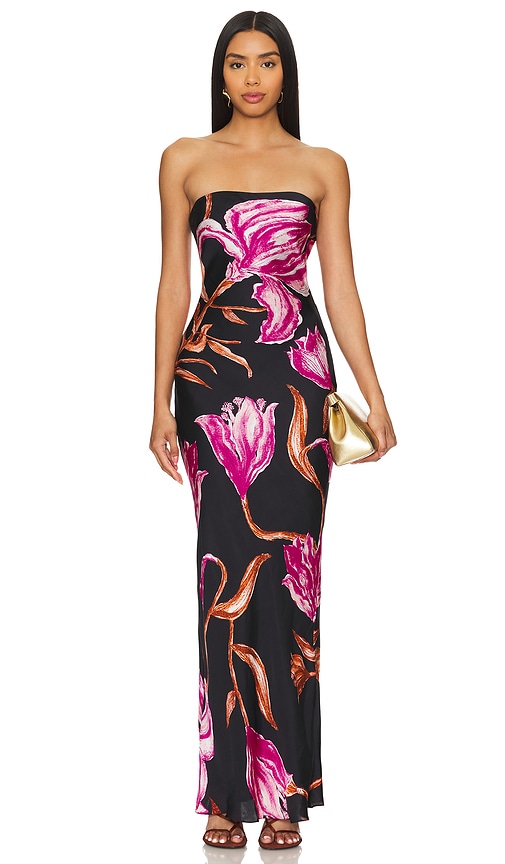 Shop Rococo Sand Maxi Strapless Dress In Pink