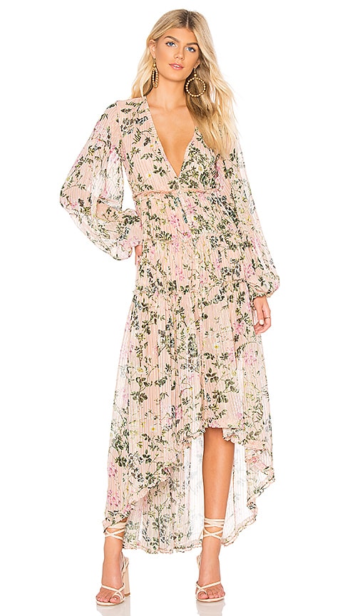 ROCOCO SAND x REVOLVE Flora Maxi Dress in Nude Floral | REVOLVE