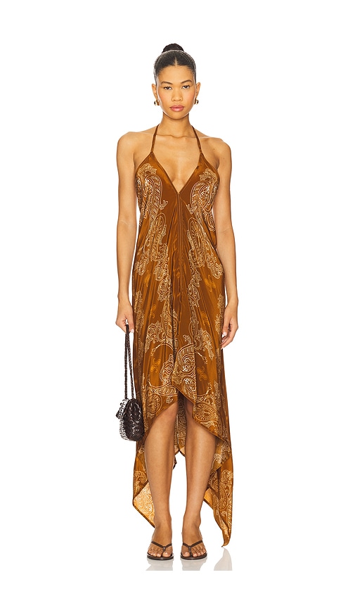 High Low Handkerchief Dress in Brown. - size S (also in M)