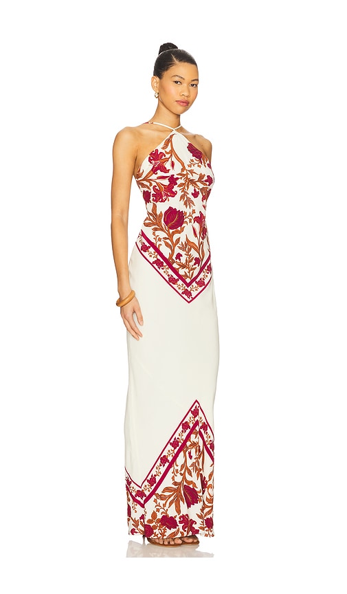 Rococo Sand Bias Halter Maxi Dress In White