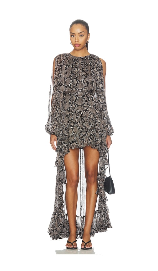 Hi-lo Ruffled Dress by Rococo Sand in Snake