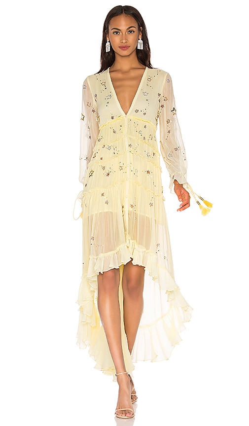 ROCOCO SAND Star Light High Low Dress in Lemon | REVOLVE