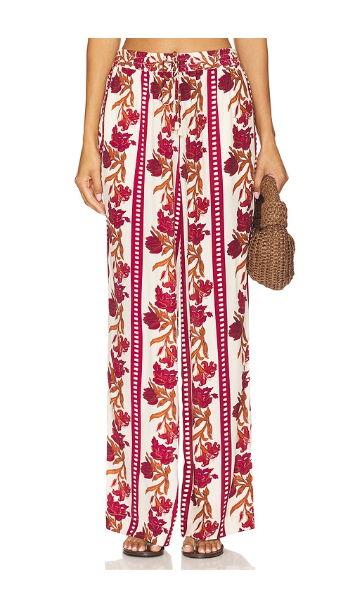 Elasticated Pajama Pants in Burgundy. - size S (also in L, M, XS)
