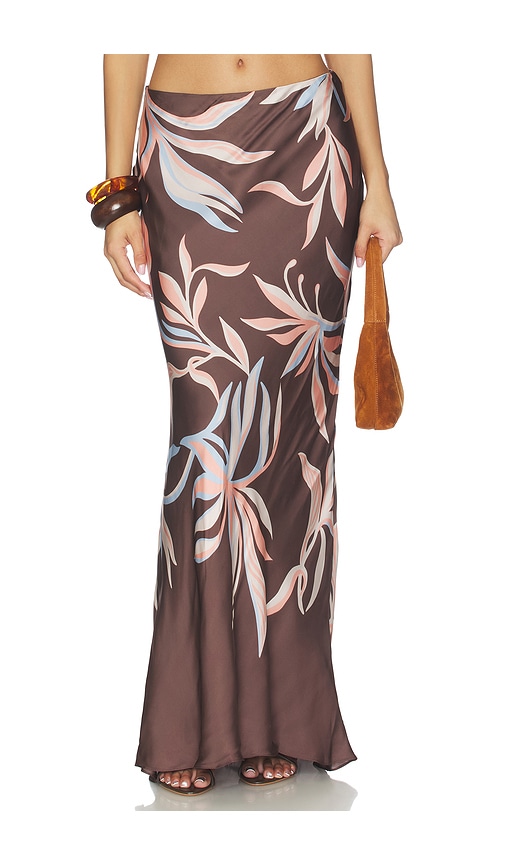 Rococo Sand Floral Maxi Skirt In Brown
