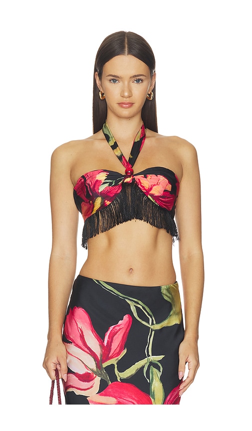 Rococo Sand Oberteil Fringe Top In Black