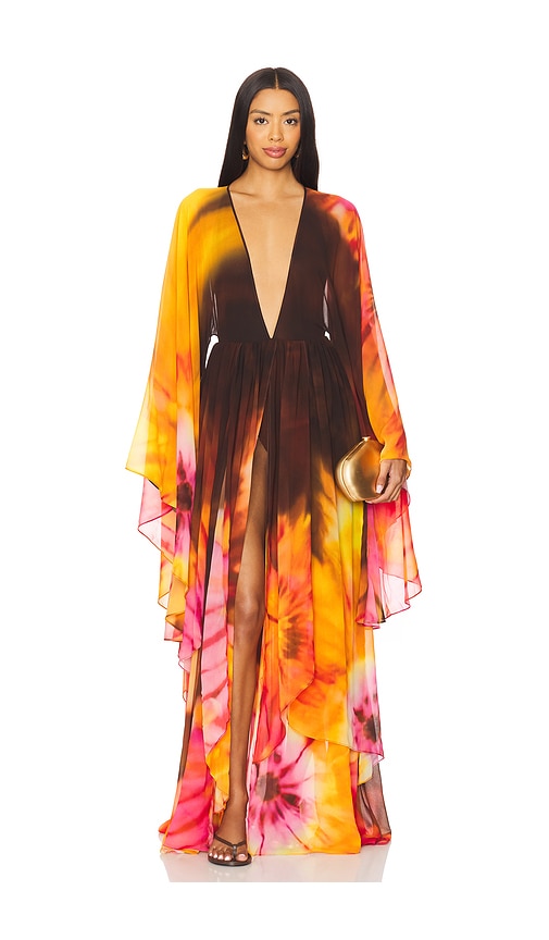Hedley Silk Dress in Orange. - size XL (also in L, M, S, XS)
