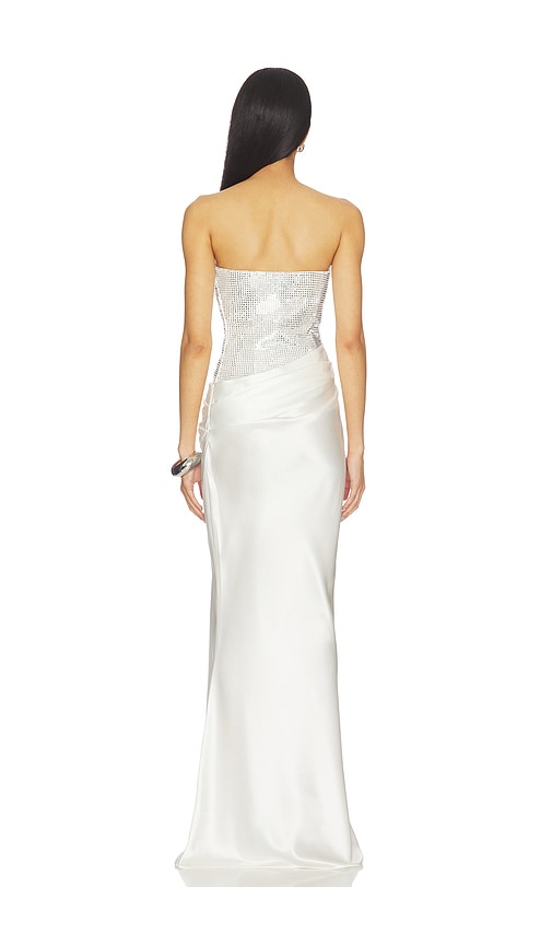  Retrofete Kleid Alexandra In Metallic Silver,white. Größe Xs. Also In S, M. 