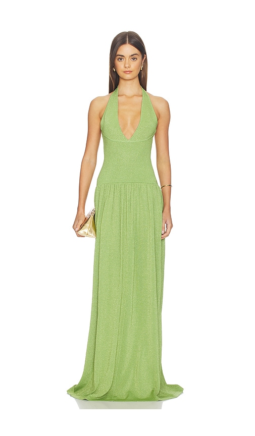 retrofete Marcelle Maxi Dress in Metallic Kiwi | REVOLVE