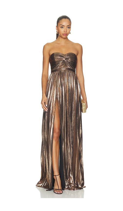Serita Dress by Retrofete in Metallic Bourbon