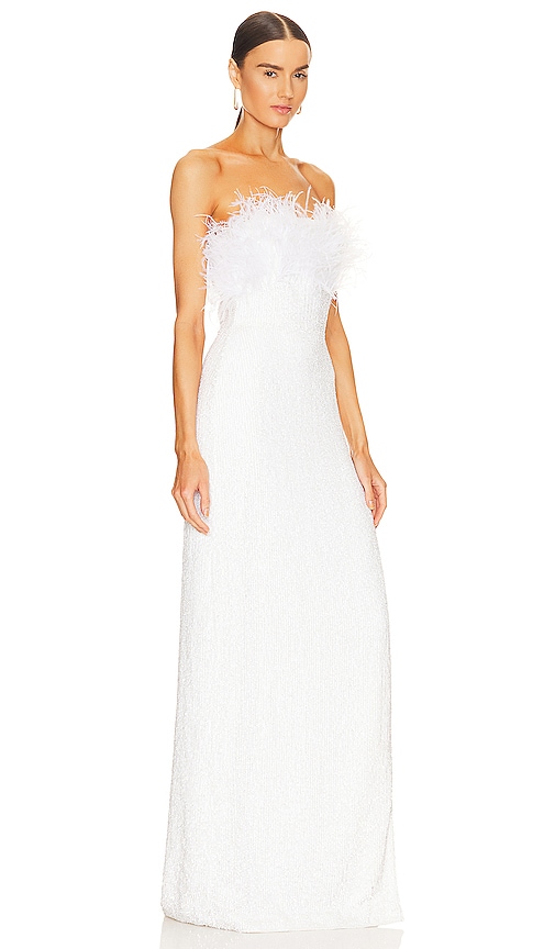 Shop Retroféte Dolly Dress In Moonglow White