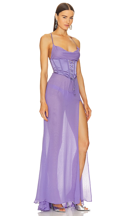 Shop Retroféte Larissa Dress In Dusty Lilac