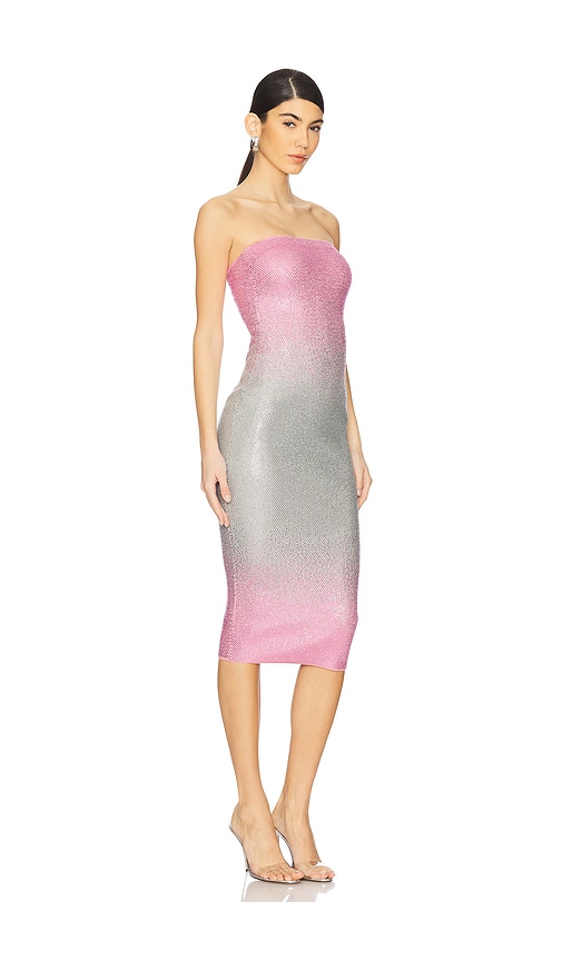 Retroféte Laina Embellished Dress In Pink Silver Ombre