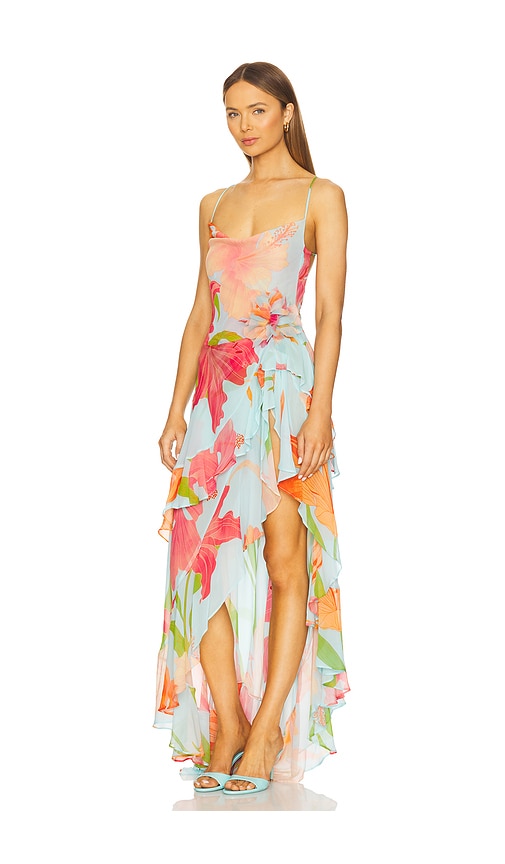 Retroféte Samara Dress In Aqua Primavera