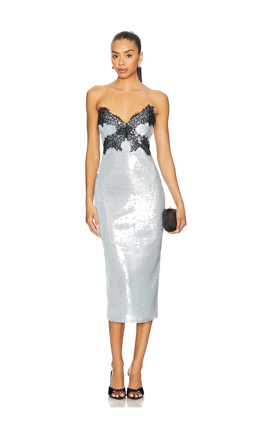 retrofete Ellen Sequin Dress in Ice Blue