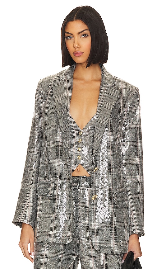 retrofete Enid Blazer in Grey Plaid