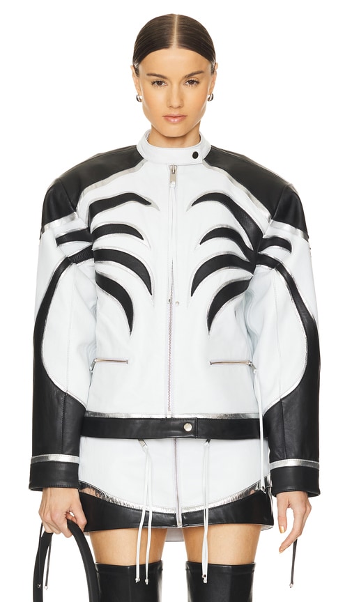 Shop Retroféte Givana Leather Jacket In White