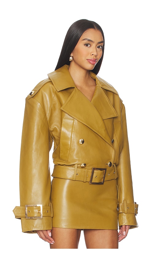 Retrofete Malene Leather Jacket In Yellow