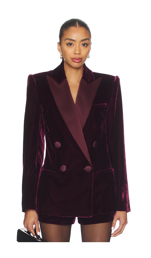 Retroféte Reffie Velvet Blazer In Red