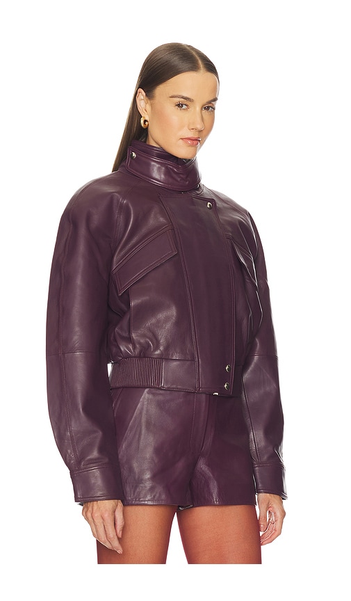 Retroféte Lykke Leather Jacket In Purple