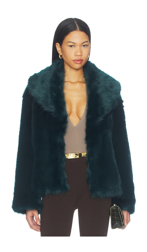 Olsen Faux Fur Jacket by Retrofete in Sarcelle