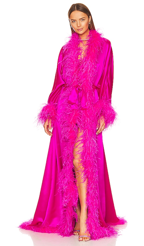 Retroféte Juno Dressing Gown In Neon Pink