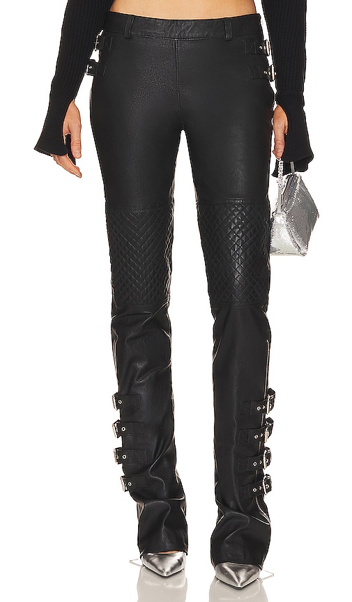 Retroféte Della Leather Trouser In Black