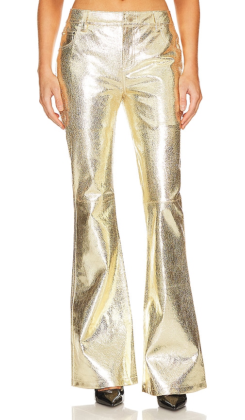 Retroféte Lynx Leather Pant In Gold