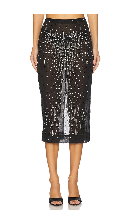Retroféte Isabel Embellished Skirt In Black