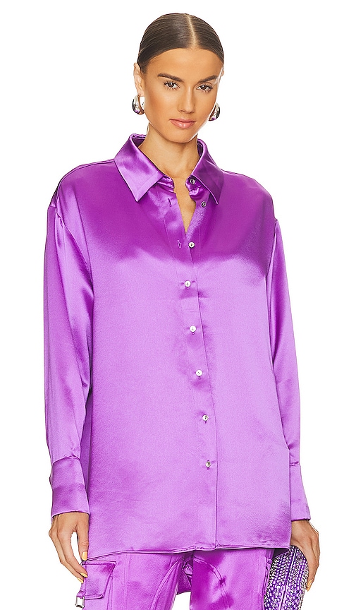 Retroféte Long-line Shirt In Orchid Purple