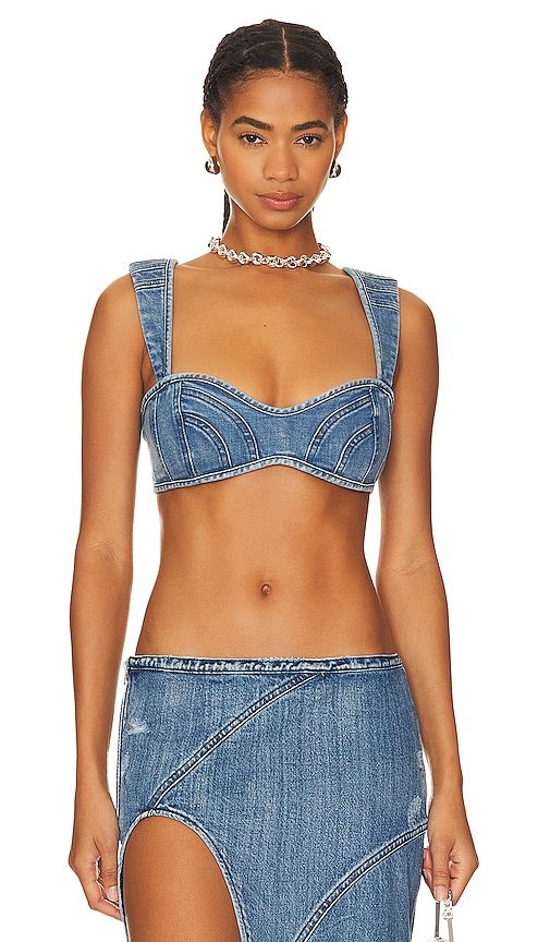 Denim Bralette by TOPSHOP Online, THE ICONIC