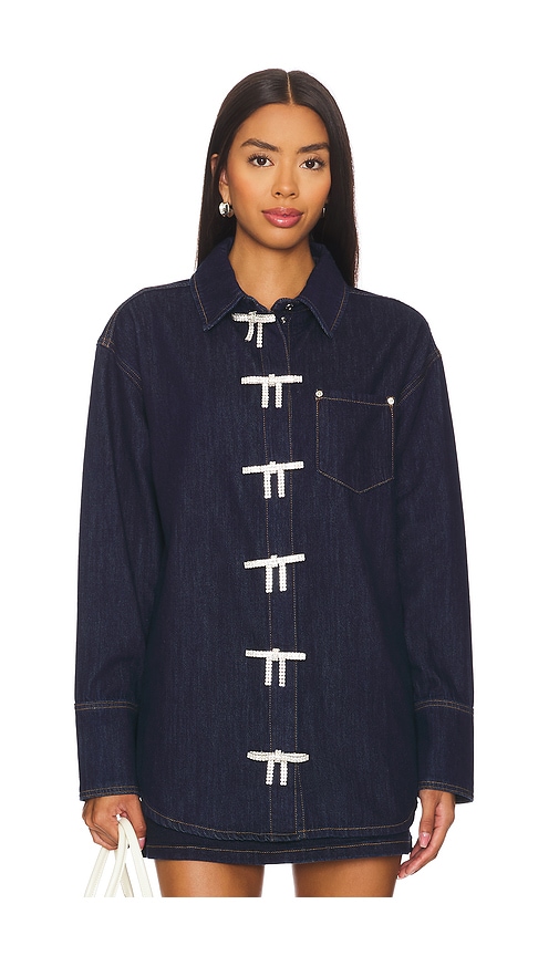 Shop Retroféte Hessa Denim Shirt In Blue